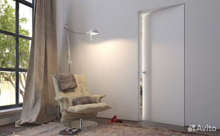 Межкомнатная скрытая дверь под отделку