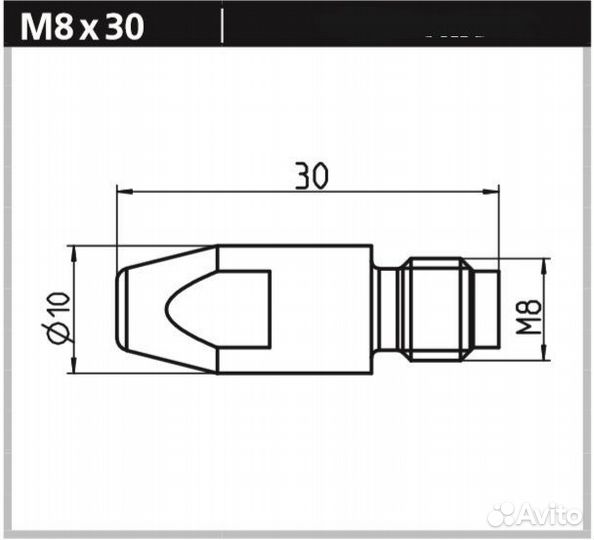 Сварочный наконечник М8*30*1,6мм цена за всё