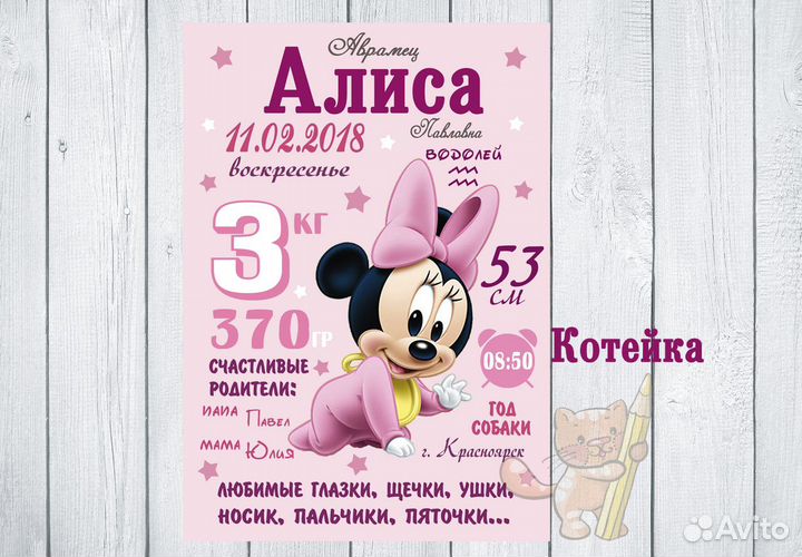 Метрика для новорожденного/Постеры достижений