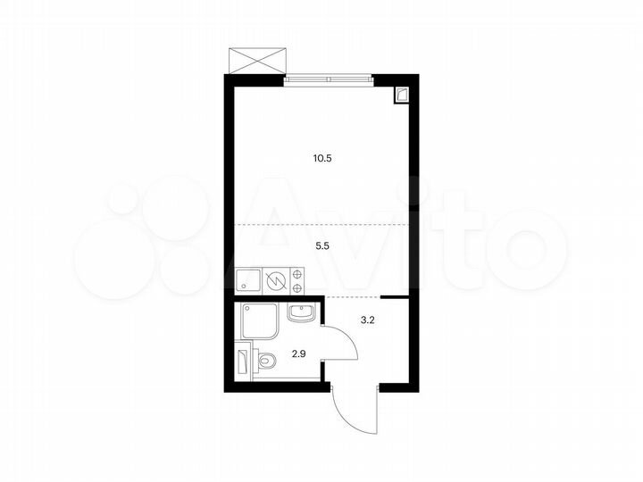 Квартира-студия, 22,1 м², 11/33 эт.