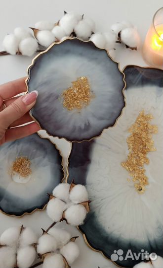 Подставки из эпоксидной смолы ручной работы