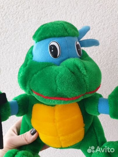 Игрушка детская мягкая зеленая ниньзя черепашка