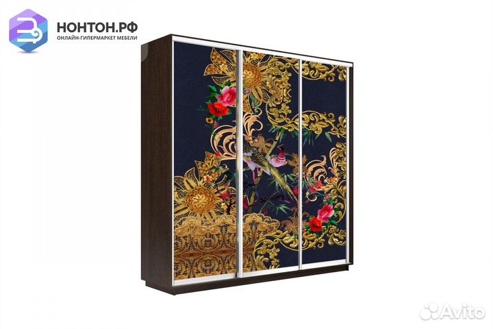 Шкаф-купе 3-х дверный Нонтон фото №1013 / венге