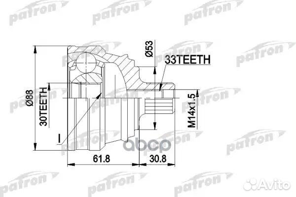 ШРУС наружн к-кт 33x53x30 audi: 80, 90 1.6-2.0