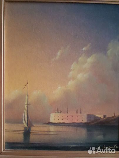 Картина маслом на картоне