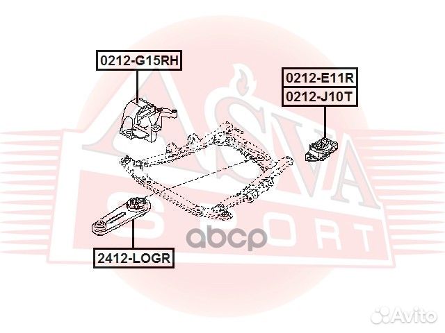 2 0212-G15RH Опора двигателя 0212-G15RH asva