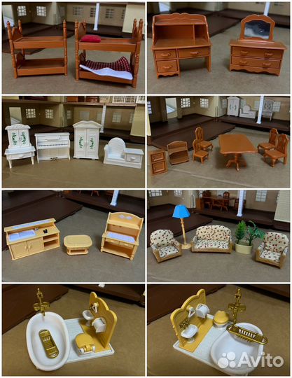 Sylvanian families семья котов, автомобмль, дом