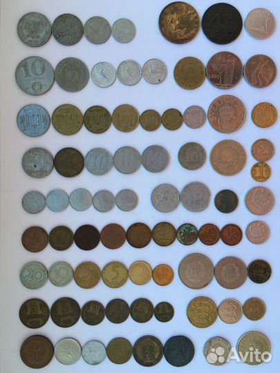 Монеты евро, РФ, иностранных государств (разные)
