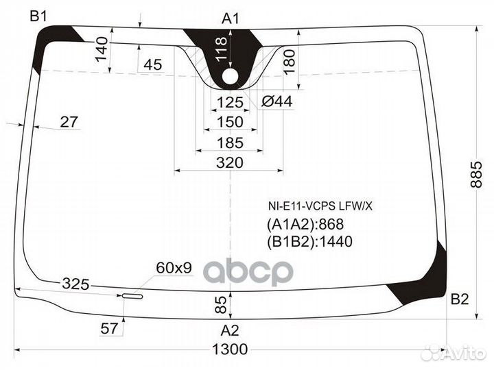Стекло лобовое + дд nissan note 05-13 NI-E11-VC