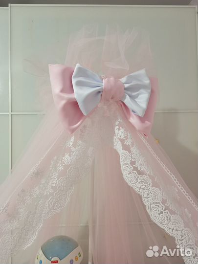 Комплект в детскую кроватку Бортики и балдахин