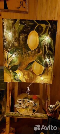 Картина маслом на холсте лимоны