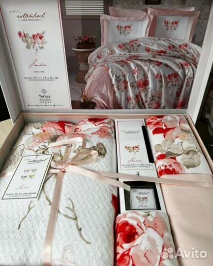 Комплект постельного белья с вафельным покрывалом