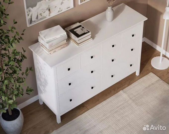 Комод хемнэс (hemnes) 8 ящиков белый