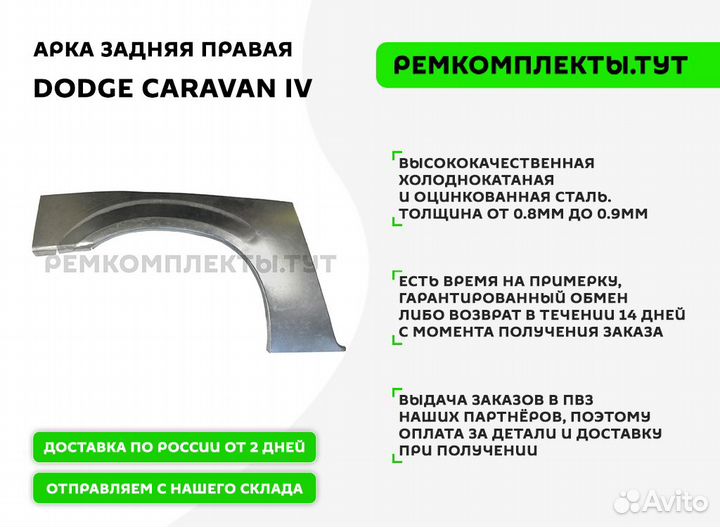 Арка задняя правая Dodge Caravan 4