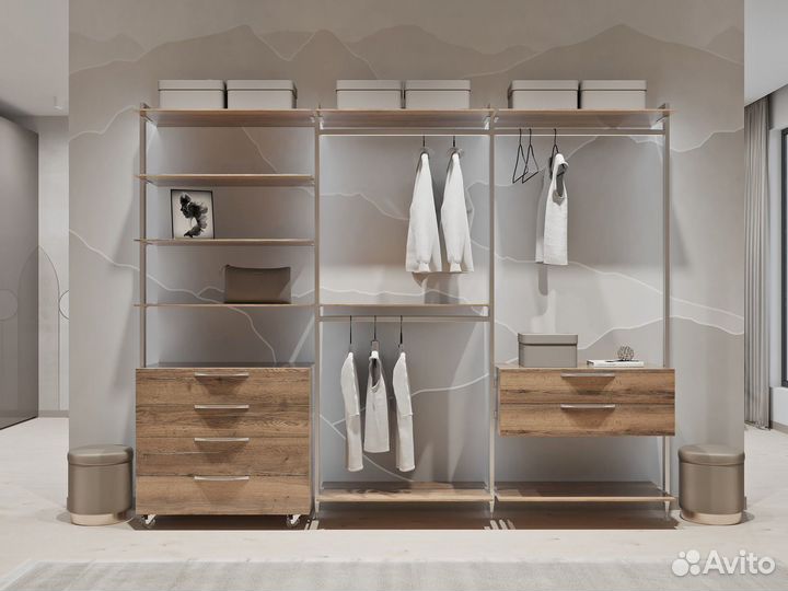 Гардеробная в стиле лофт по Вашим размерам