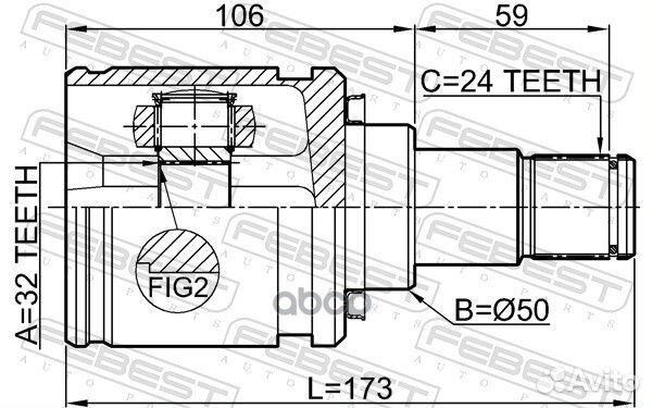 ШРУС внутренний перед лев 0111CDT220LH Febest