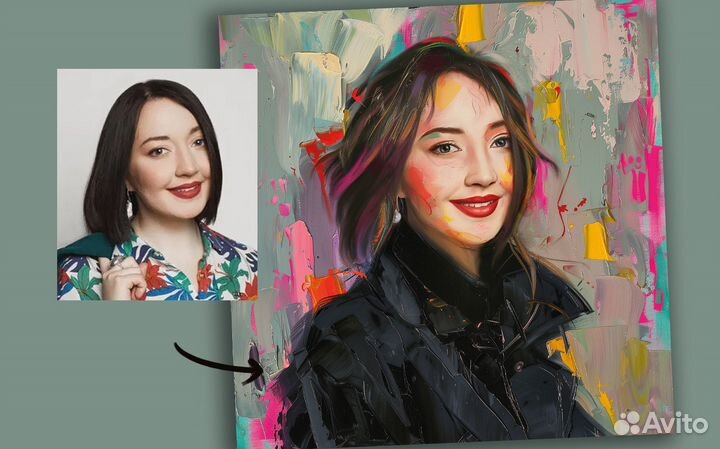 Портрет по фото на заказ. Портрет на холсте