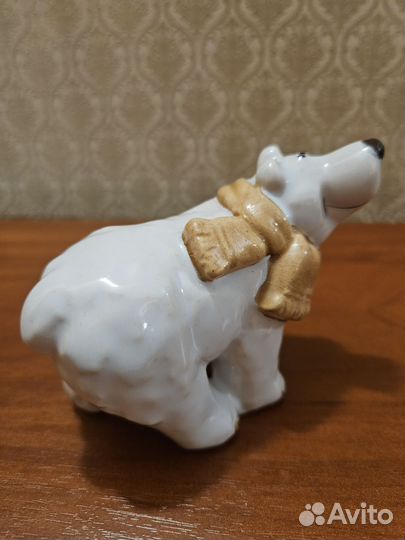 Фигурка белый медведь керамика