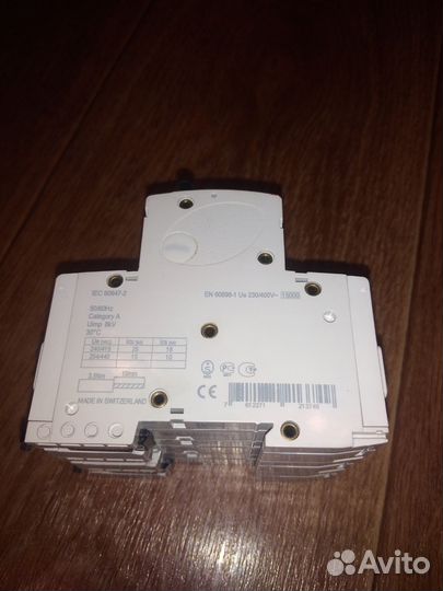 Автоматический выключатель abb S803 C100a 25кА