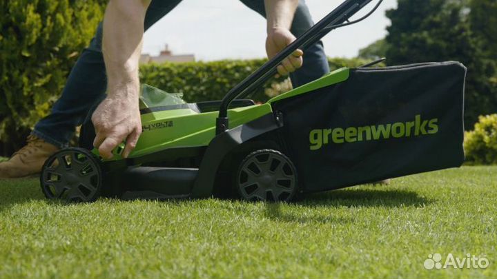 Газонокосилка Greenworks GD24LM33K2, АКБ 2Ач