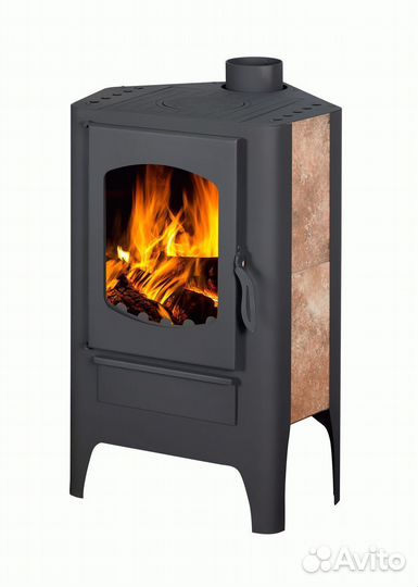 Печь-камин бавария эко угловая с плитой