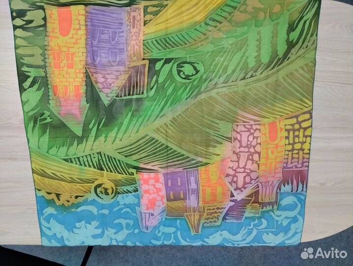 Платок женский горячий батик ручная работа