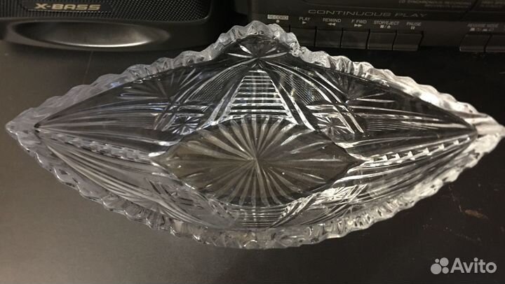 Ваза хрустальная СССР, конфетница,ладья