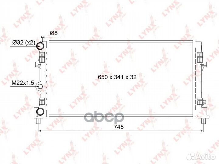 RM-1114 радиатор системы охлаждения Seat Ibiza