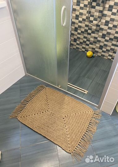 Прямоугольный коврик из джута