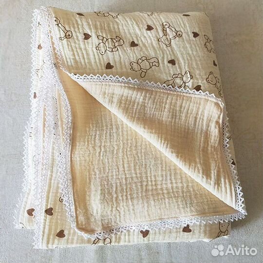 Муслиновый плед + комфортер для новорожденных в по