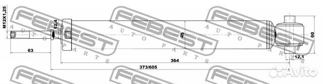 Амортизатор febest 01650964r