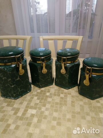 Керамические банки для сыпучих продуктов(4 шт)