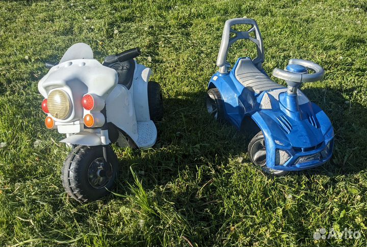 Детский мотоцикл и машинка толокар бу