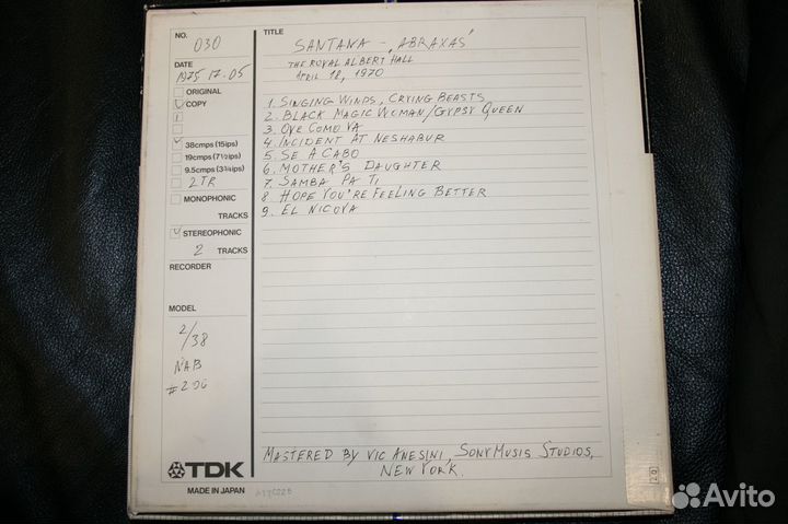 TDK ; Копия мастер ленты 