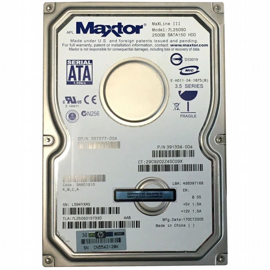 [391334-004] Жесткий Диск Hp 160gb Sata3.5" Hdd 391334-004