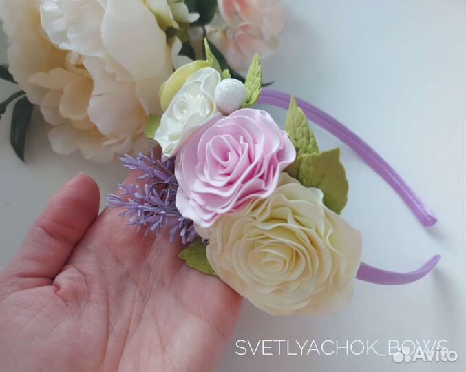 Ободок для волос ручной работы