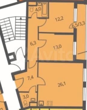 2-к. квартира, 75,3 м², 5/25 эт.