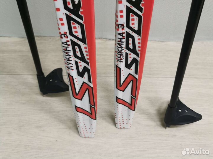 Лыжи беговые крепление NNN 160 см и палки 120 см