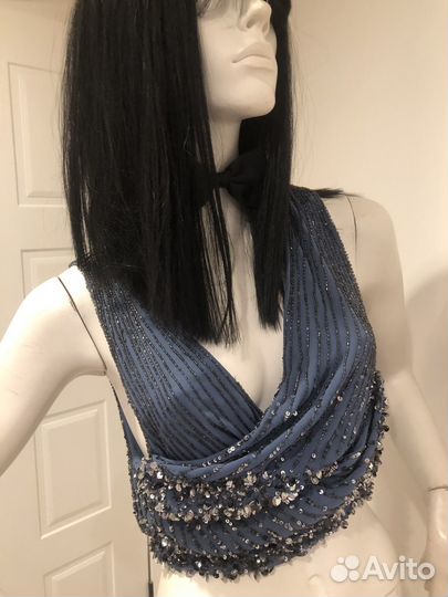 Шикарный Zara жилет/жилетка/балеро бисер шёлк