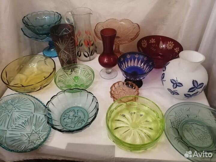 Ваза цветное стекло СССР