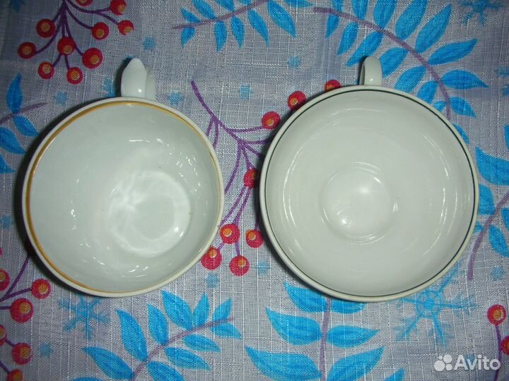 Чашки, фарфор, Сысерть и Дулево, 2 шт. СССР