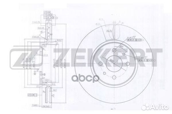 Диск тормозной передний LADA Kalina 04- bs-6029