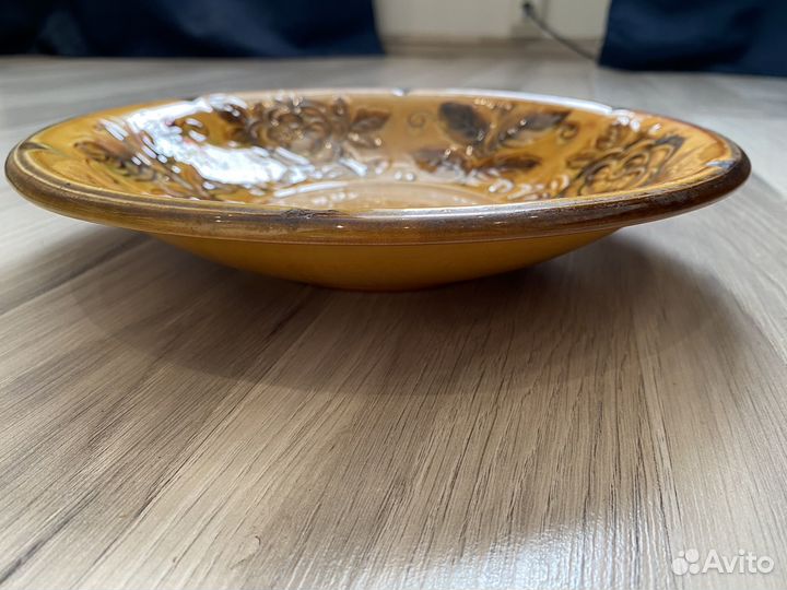 Блюдо винтажное СССР зик декор, фаянс, глазурь