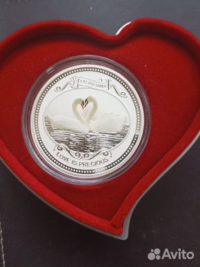 Серебряные монеты-Лебеди белые,2008 год