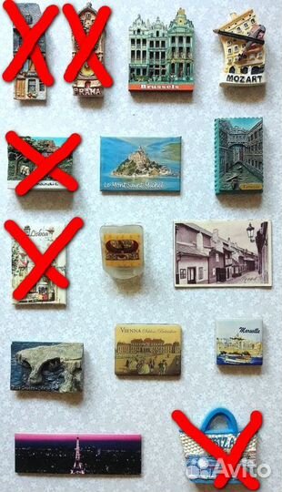 Магниты разных стран на холодильник