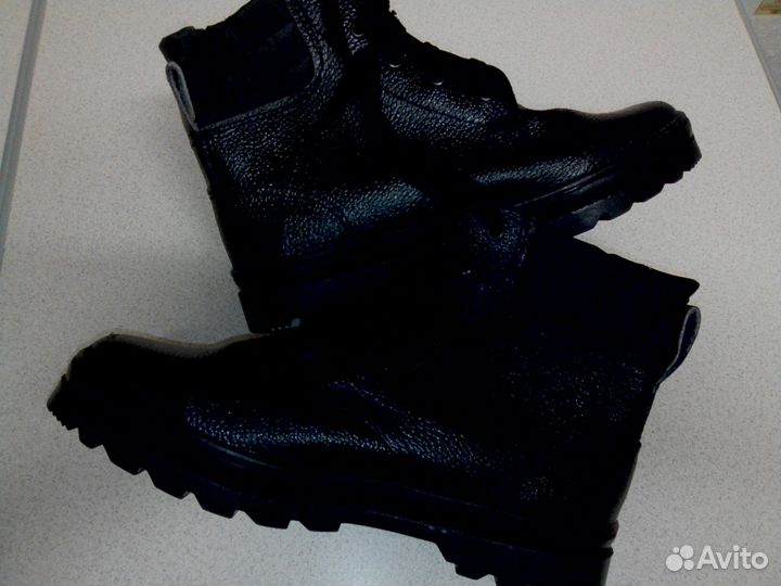 Кожаные рабочие прошитые ботинки