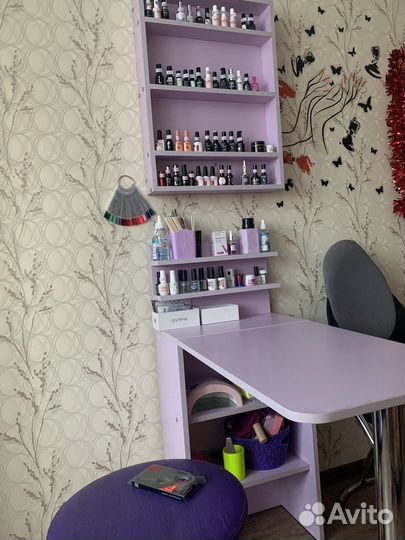 Маникюрный стол складной и стул с полкой