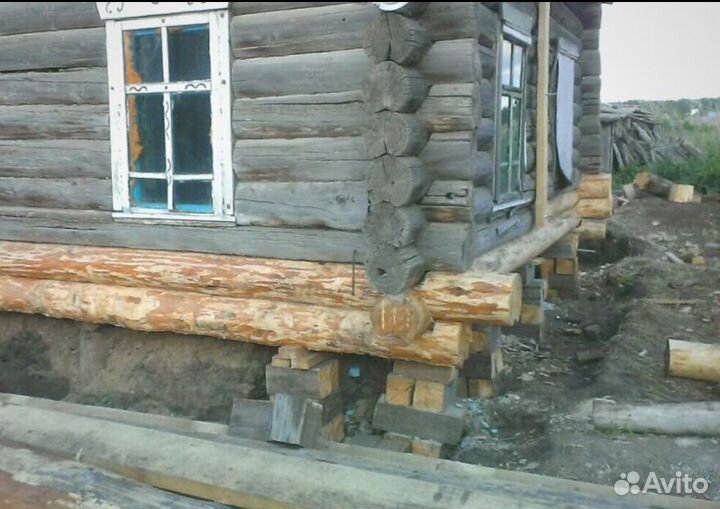 Подъем дома. Ремонт фундамента. Замена венцов