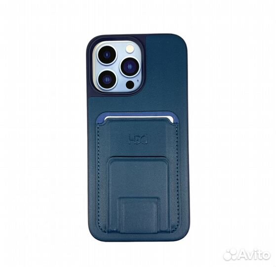 Чехол для iPhone 14 PRO MAX pocket cace+подст син