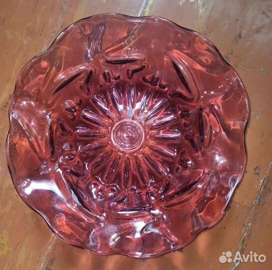 Ваза Богемия конфетница Чешское стекло СССР